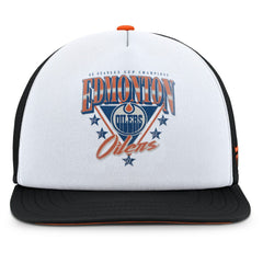 Edmonton Oilers Fanatics Decades Collection Foam Front Snapback Hat - White/Black | Fanatics Lifestyle