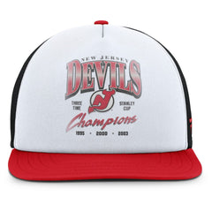 New Jersey Devils Fanatics Decades Collection Foam Front Snapback Hat - White/Red | Fanatics Lifestyle