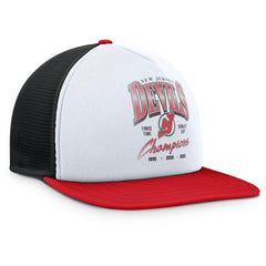 New Jersey Devils Fanatics Decades Collection Foam Front Snapback Hat - White/Red | Fanatics Lifestyle