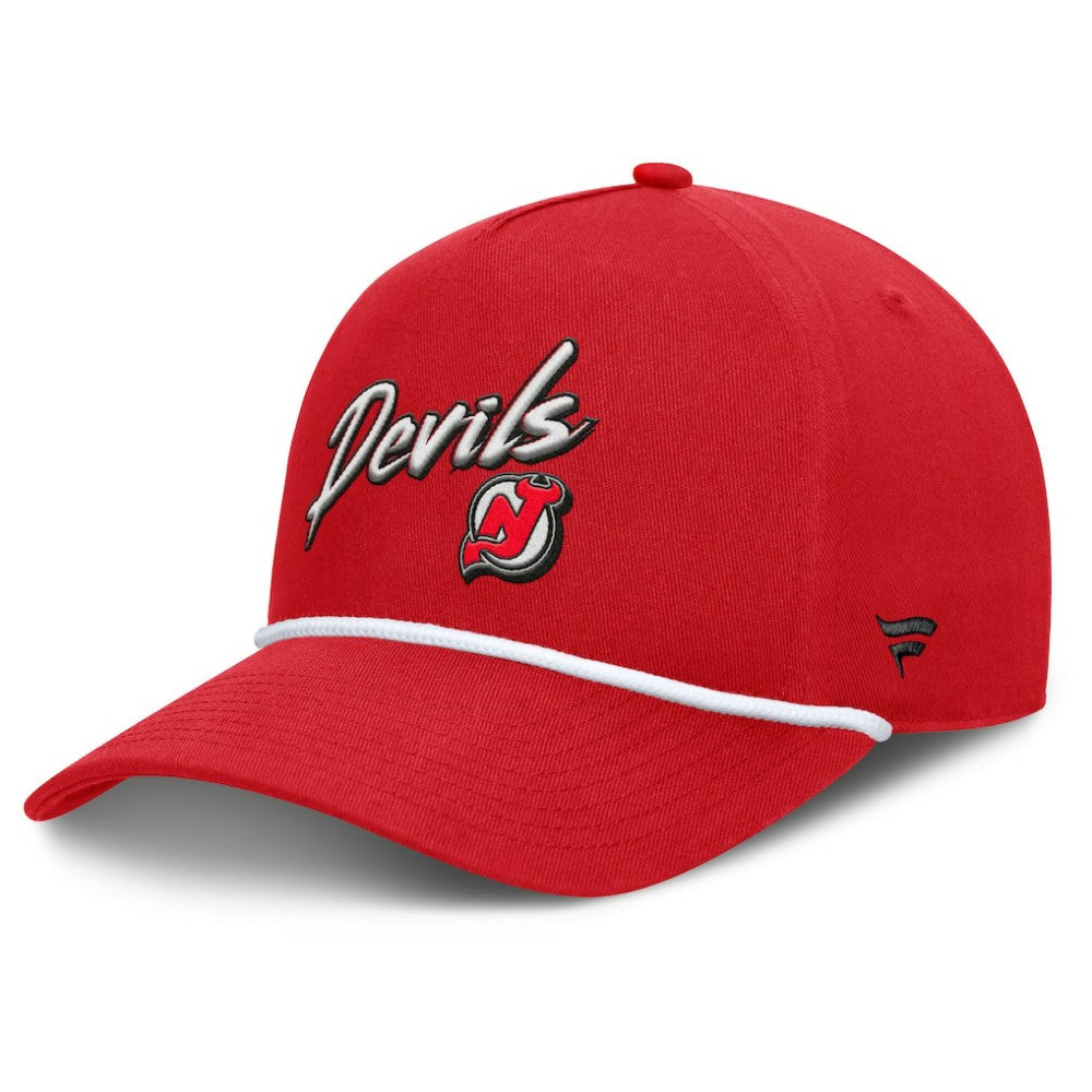 New Jersey Devils Fanatics Decades Collection A-Frame Rope Adjustable Hat - Red | Fanatics Clearance