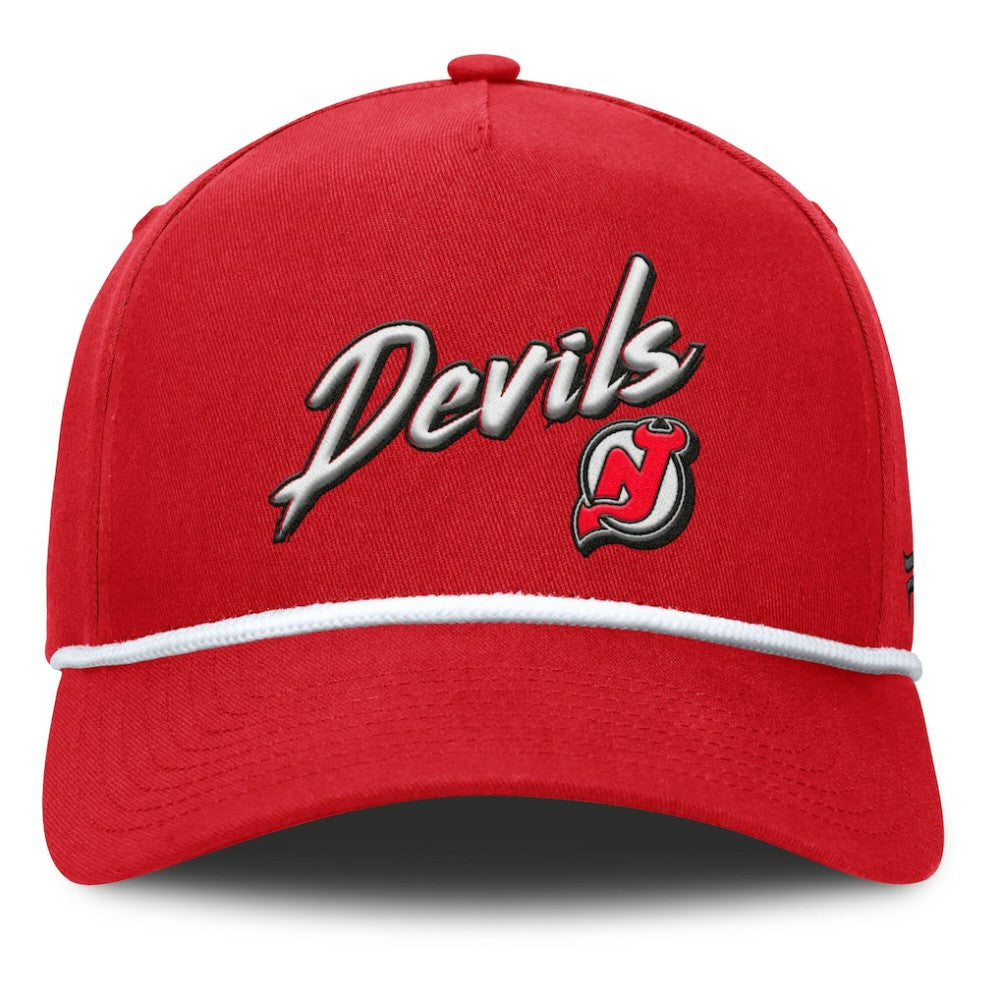 New Jersey Devils Fanatics Decades Collection A-Frame Rope Adjustable Hat - Red | Fanatics Clearance