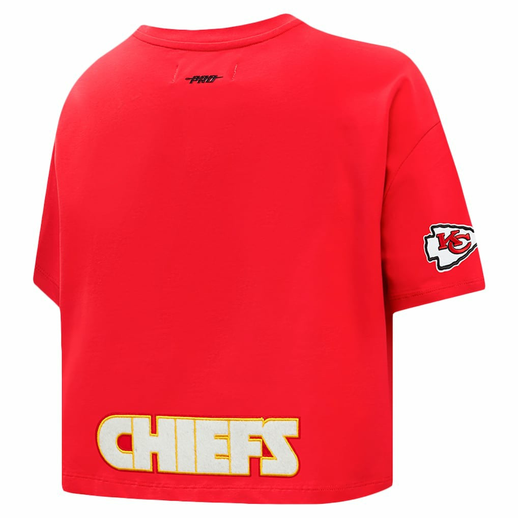 Travis Kelce Kansas City Chiefs Pro Standard Women's Player Name & Number Cropped Boxy T-Shirt - Red - NFL