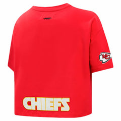 Travis Kelce Kansas City Chiefs Pro Standard Women's Player Name & Number Cropped Boxy T-Shirt - Red - NFL