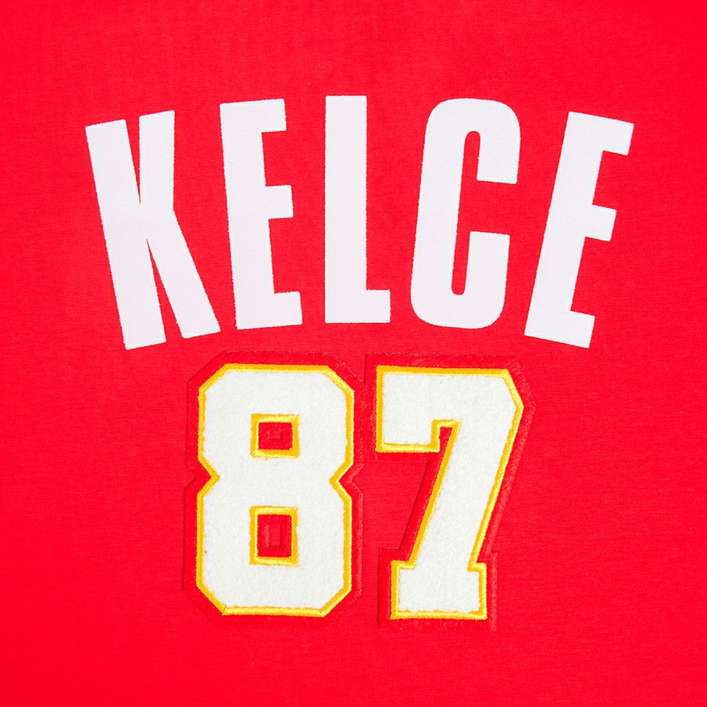 Travis Kelce Kansas City Chiefs Pro Standard Women's Player Name & Number Cropped Boxy T-Shirt - Red - NFL