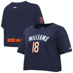 Caleb Williams Chicago Bears Pro Standard Women's Player Name & Number Cropped Boxy T-Shirt - Navy - NFL