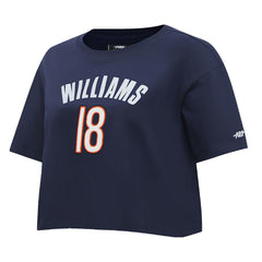 Caleb Williams Chicago Bears Pro Standard Women's Player Name & Number Cropped Boxy T-Shirt - Navy - NFL