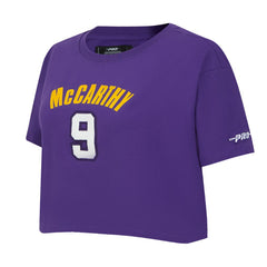 J.J. McCarthy Minnesota Vikings Pro Standard Women's Player Name & Number Cropped Boxy T-Shirt - Purple - NFL