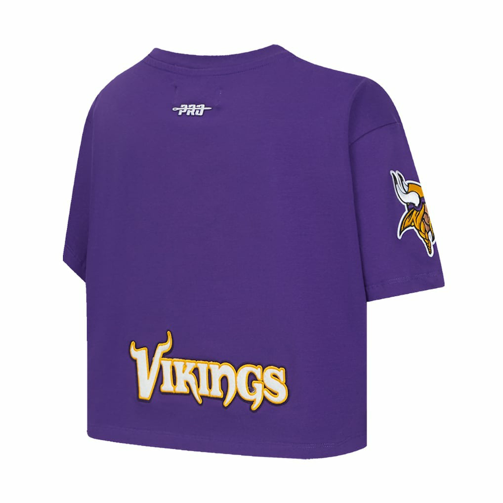 J.J. McCarthy Minnesota Vikings Pro Standard Women's Player Name & Number Cropped Boxy T-Shirt - Purple - NFL