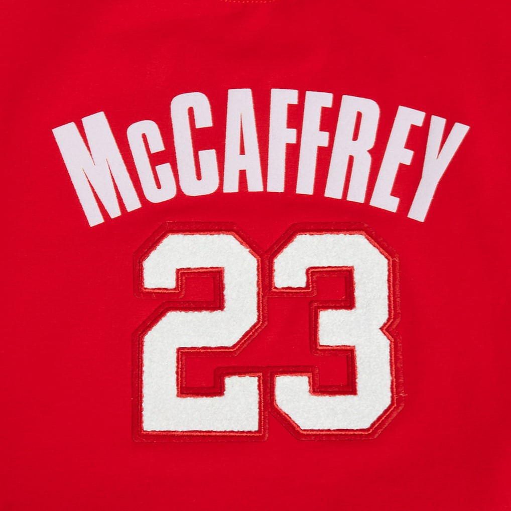 Christian McCaffrey San Francisco 49ers Pro Standard Women's Player Name & Number Cropped Boxy T-Shirt - Scarlet - NFL