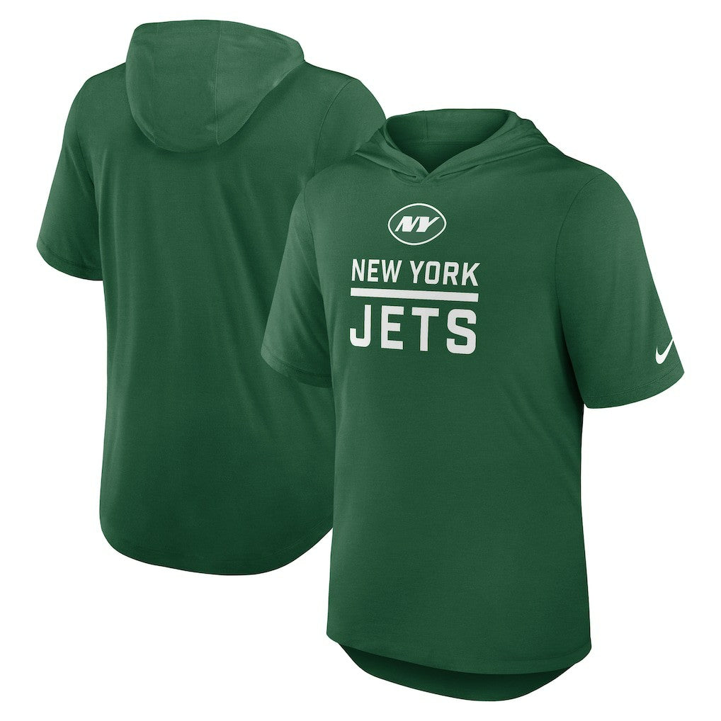 New York Jets Lockup Tri-Blend Hoodie T-Shirt - Green - Nike