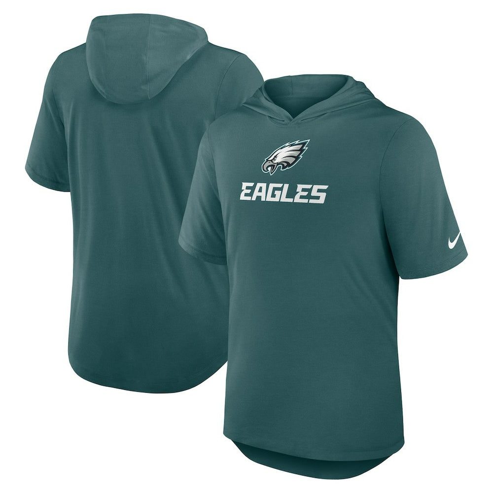 Philadelphia Eagles Lockup Tri-Blend Hoodie T-Shirt - Midnight Green - Nike