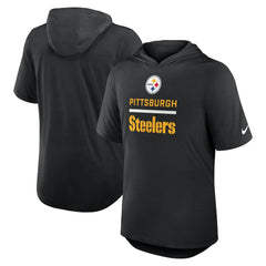 Pittsburgh Steelers Lockup Tri-Blend Hoodie T-Shirt - Black - Nike