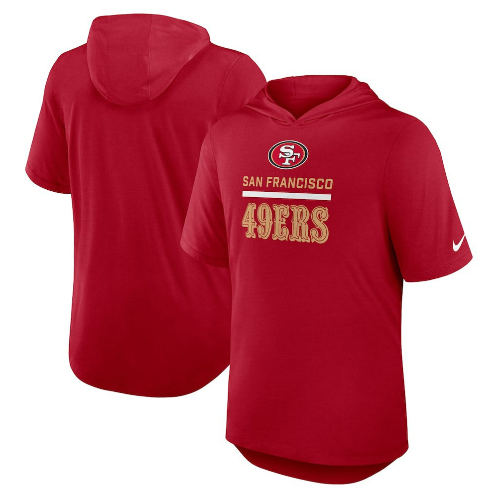 San Francisco 49ers Lockup Tri-Blend Hoodie T-Shirt - Scarlet - Nike