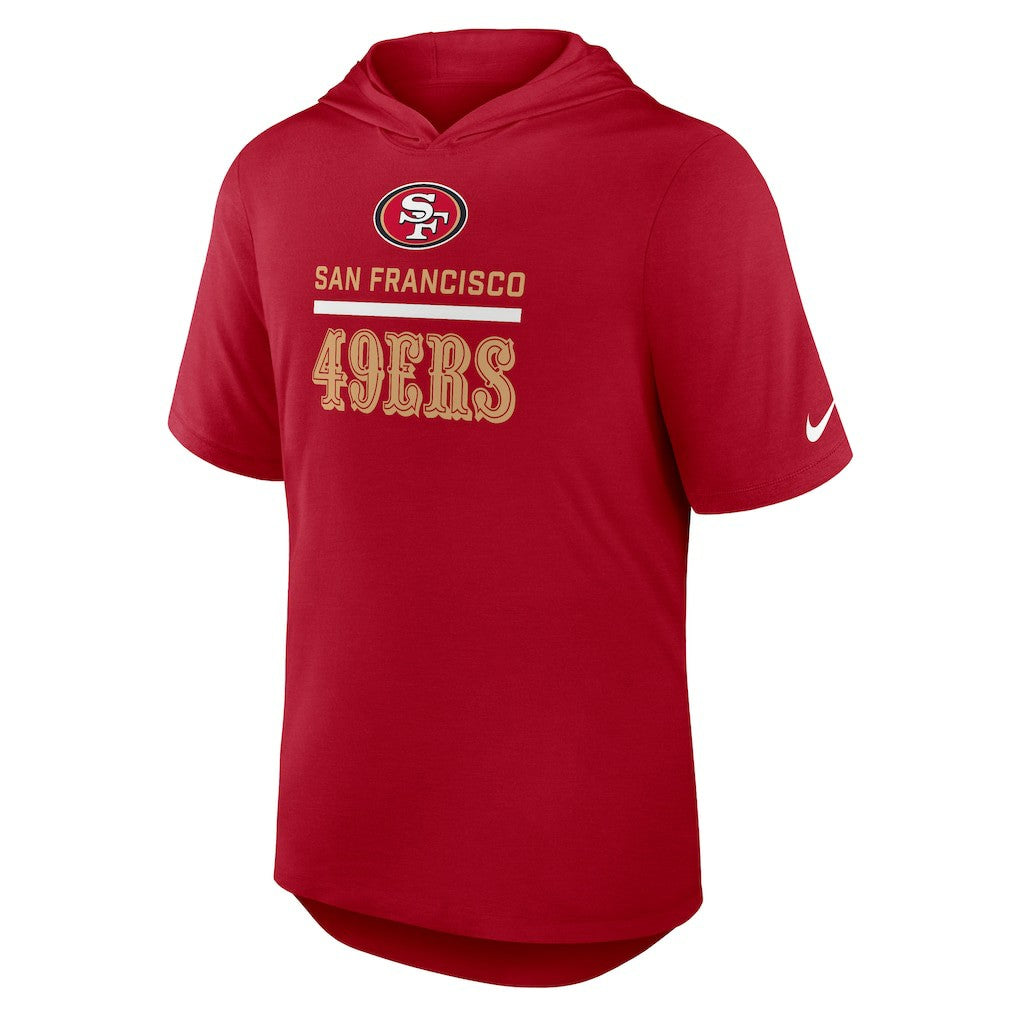 San Francisco 49ers Lockup Tri-Blend Hoodie T-Shirt - Scarlet - Nike
