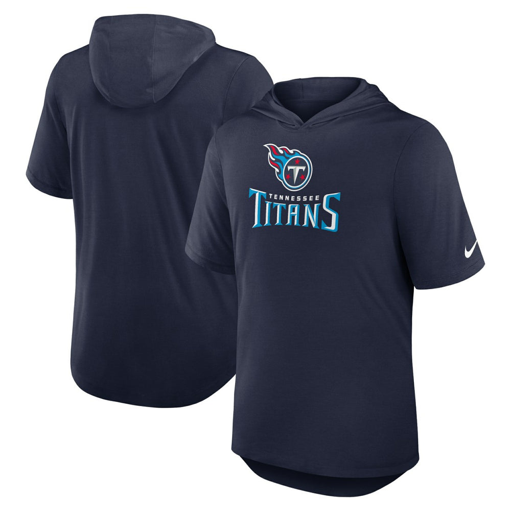 Tennessee Titans Lockup Tri-Blend Hoodie T-Shirt - Navy - Nike