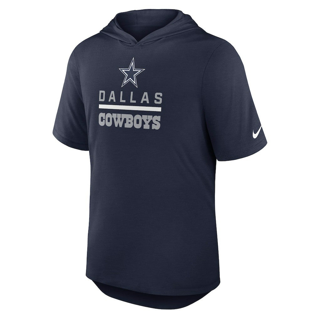 Dallas Cowboys Lockup Tri-Blend Hoodie T-Shirt - Navy - Nike