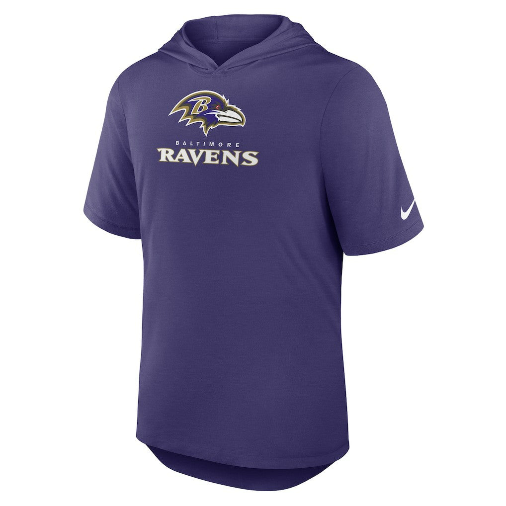 Baltimore Ravens Lockup Tri-Blend Hoodie T-Shirt - Purple - Nike