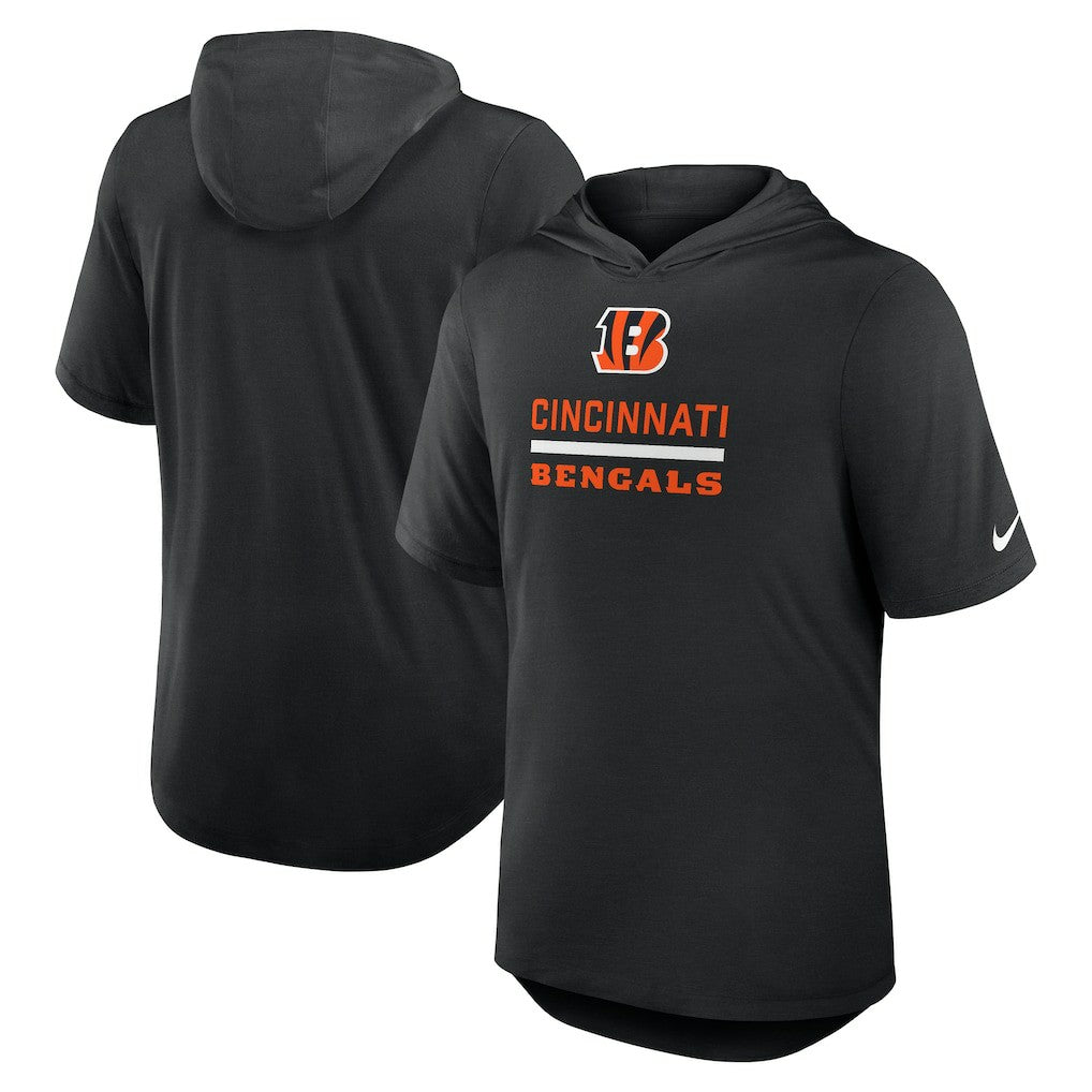 Cincinnati Bengals Lockup Tri-Blend Hoodie T-Shirt - Black - Nike