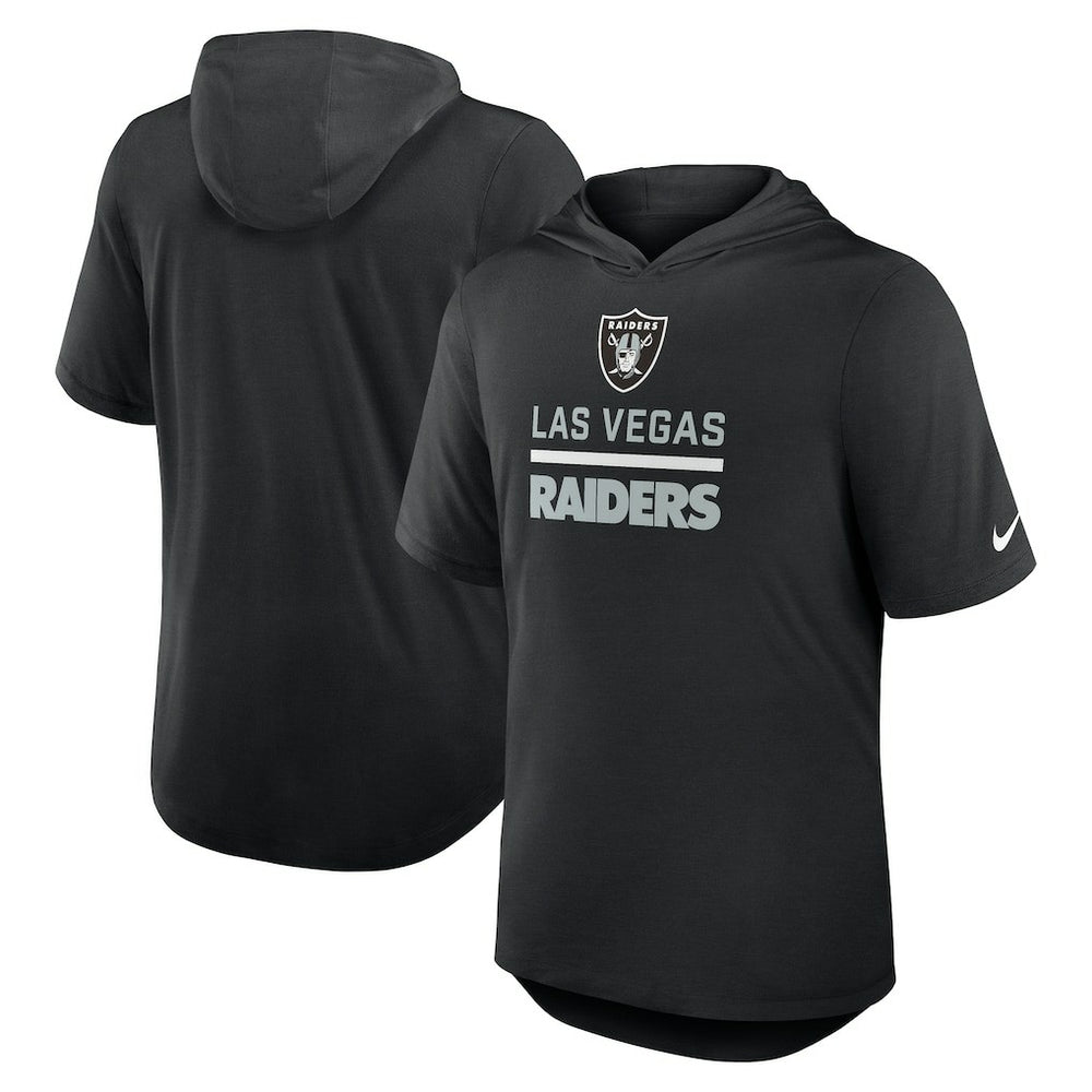 Las Vegas Raiders Lockup Tri-Blend Hoodie T-Shirt - Black - Nike