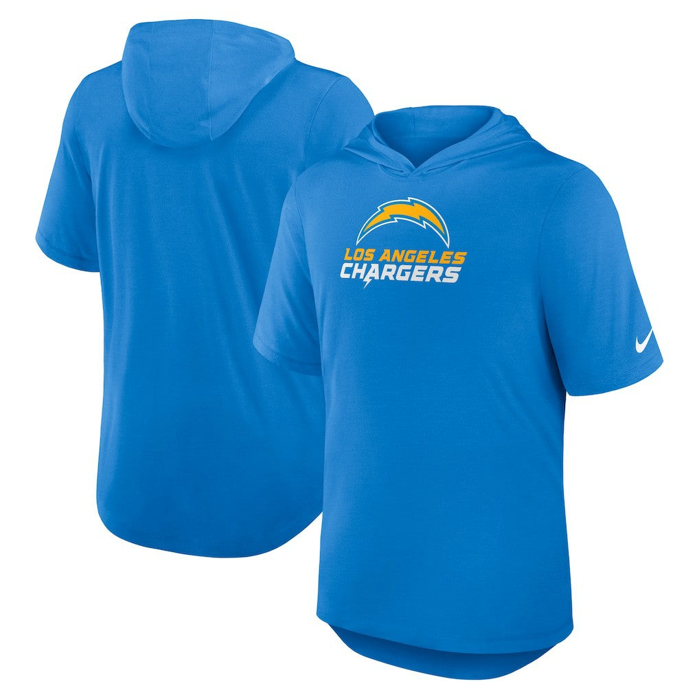 Los Angeles Chargers Lockup Tri-Blend Hoodie T-Shirt - Powder Blue - Nike