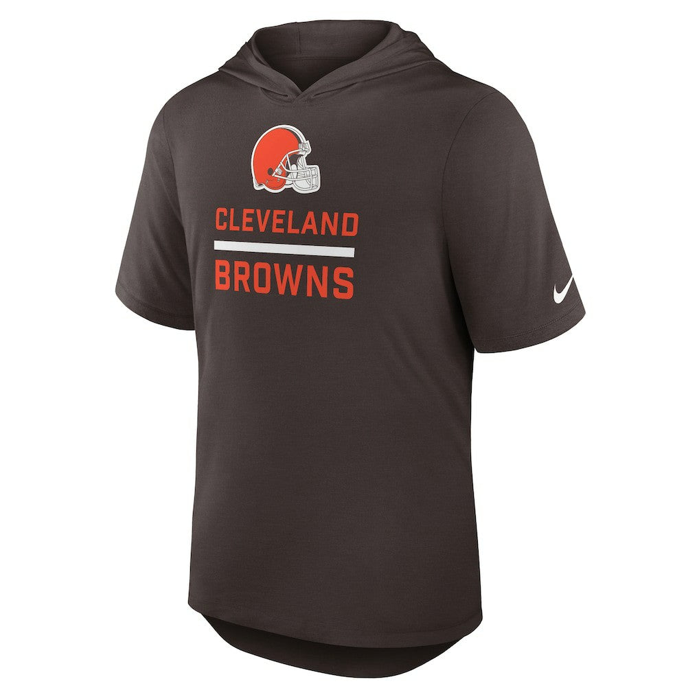 Cleveland Browns Lockup Tri-Blend Hoodie T-Shirt - Brown - Nike