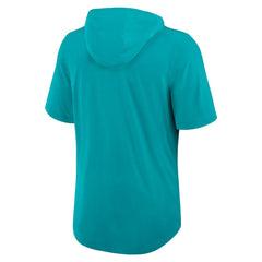 Miami Dolphins Lockup Tri-Blend Hoodie T-Shirt - Aqua - Nike