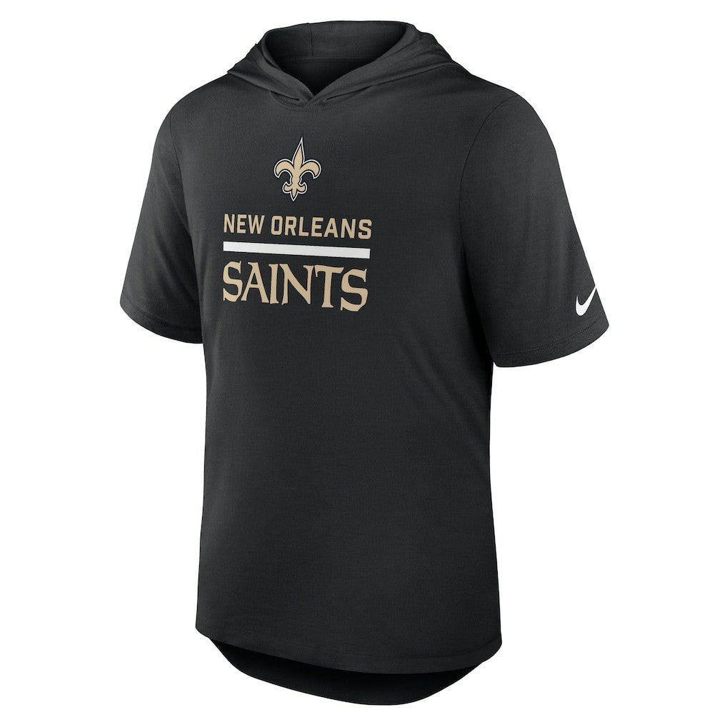 New Orleans Saints Lockup Tri-Blend Hoodie T-Shirt - Black - Nike