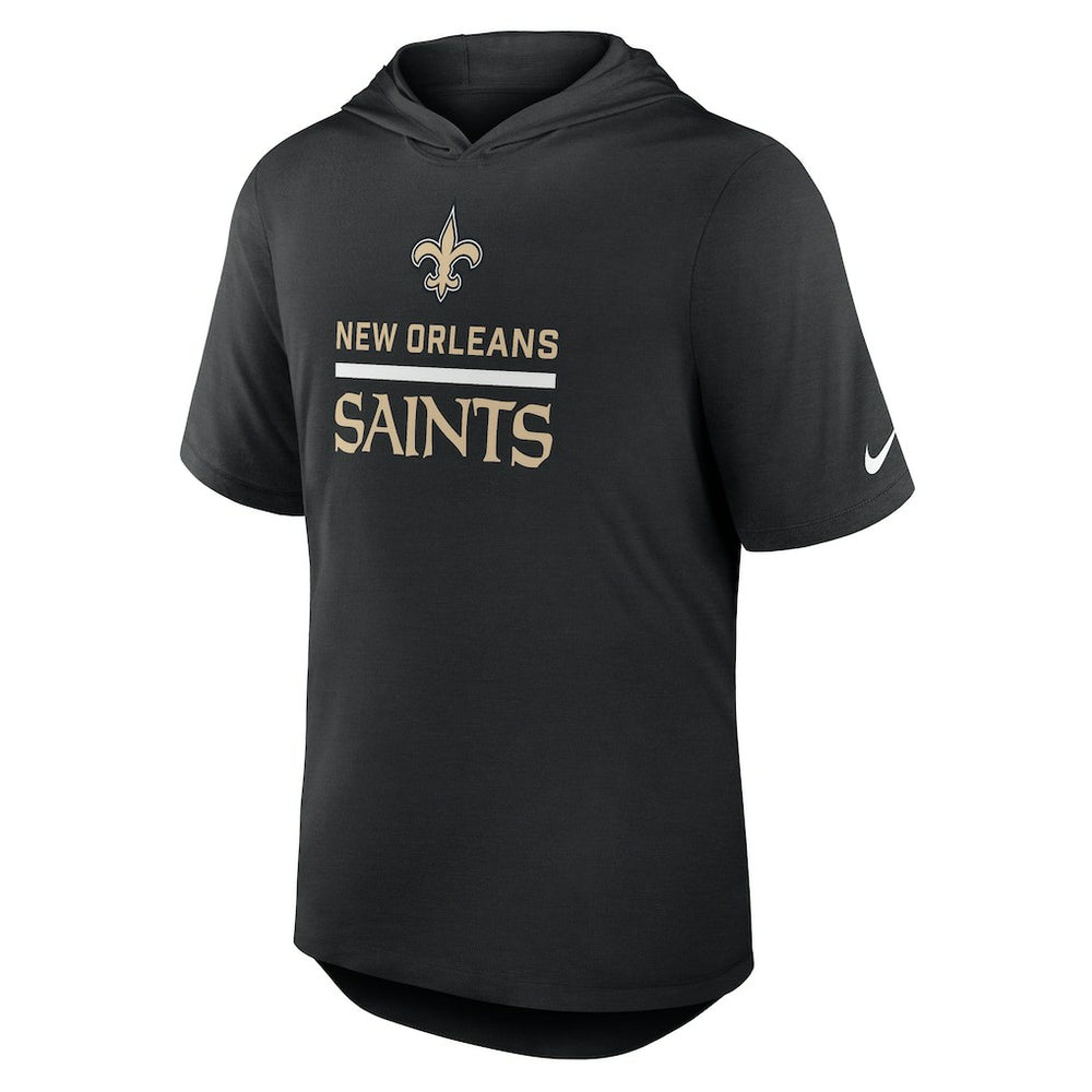 New Orleans Saints Lockup Tri-Blend Hoodie T-Shirt - Black - Nike