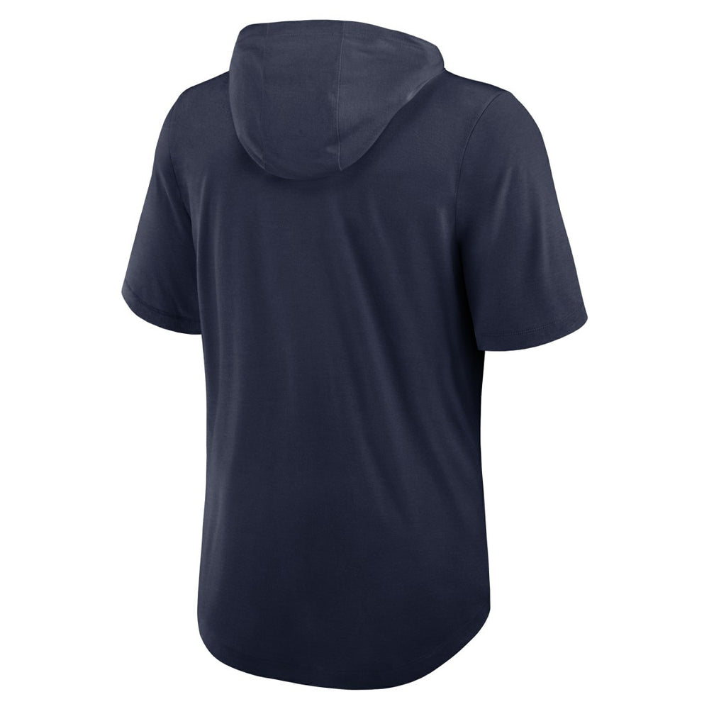 Denver Broncos Lockup Tri-Blend Hoodie T-Shirt - Navy - Nike