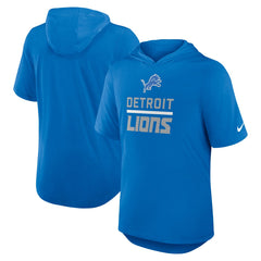 Detroit Lions Lockup Tri-Blend Hoodie T-Shirt - Blue - Nike