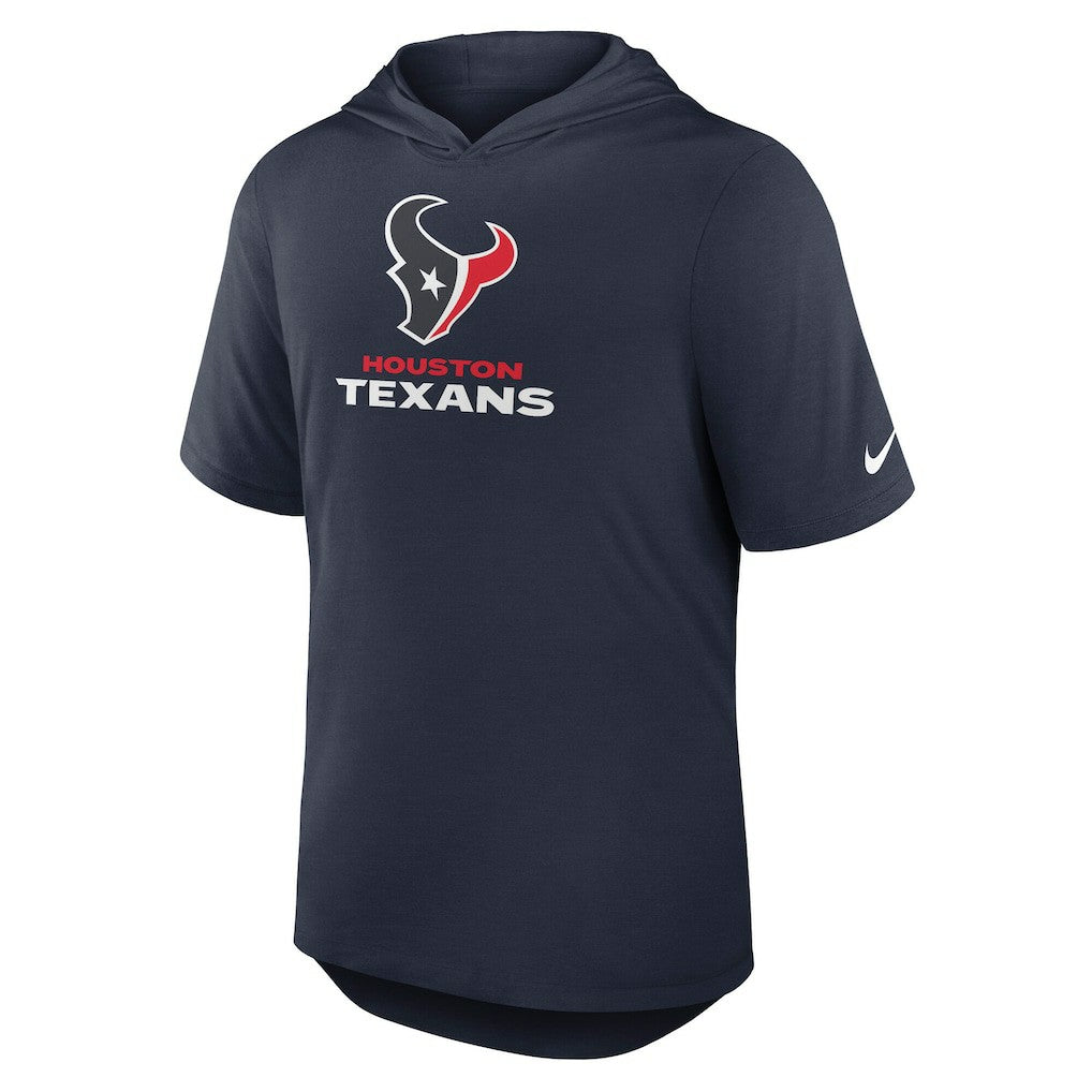 Houston Texans Lockup Tri-Blend Hoodie T-Shirt - Navy - Nike