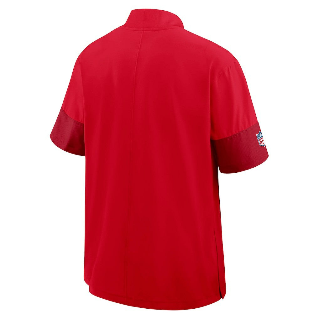 Kansas City Chiefs Sideline Short Sleeve Quarter-Zip Dri-FIT Coach Jacket - Red - Nike