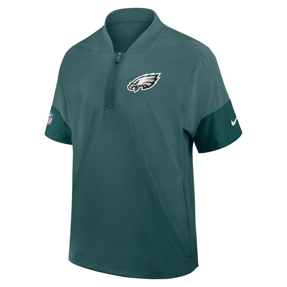 Philadelphia Eagles Sideline Short Sleeve Quarter-Zip Dri-FIT Coach Jacket - Midnight Green - Nike