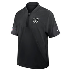 Las Vegas Raiders Sideline Short Sleeve Quarter-Zip Dri-FIT Coach Jacket - Black - Nike