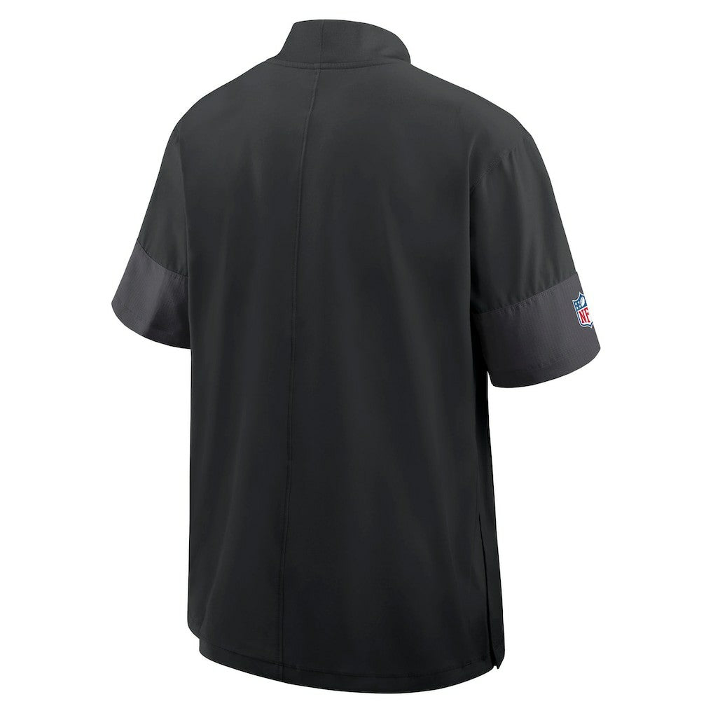 Pittsburgh Steelers Sideline Short Sleeve Quarter-Zip Dri-FIT Coach Jacket - Black - Nike