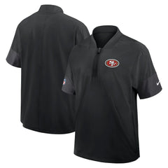 San Francisco 49ers Sideline Short Sleeve Quarter-Zip Dri-FIT Coach Jacket - Black - Nike