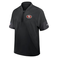 San Francisco 49ers Sideline Short Sleeve Quarter-Zip Dri-FIT Coach Jacket - Black - Nike