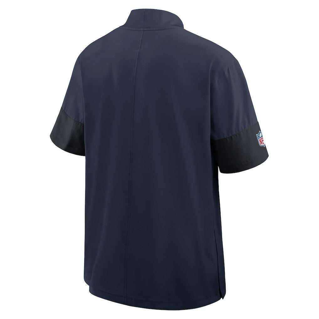 Seattle Seahawks Sideline Short Sleeve Quarter-Zip Dri-FIT Coach Jacket - College Navy - Nike