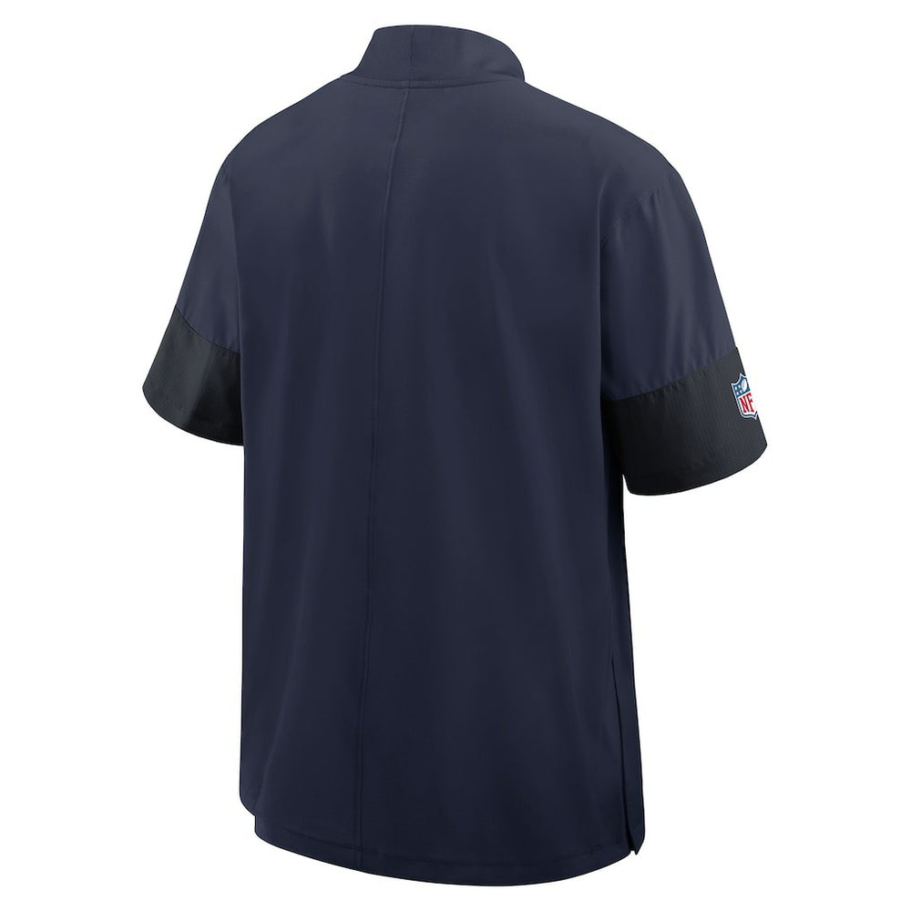 Seattle Seahawks Sideline Short Sleeve Quarter-Zip Dri-FIT Coach Jacket - College Navy - Nike