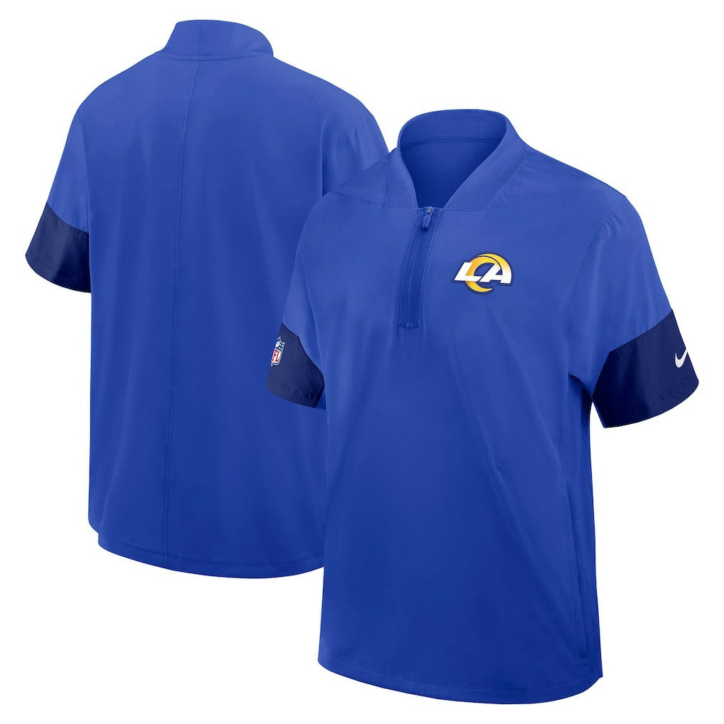 Los Angeles Rams Sideline Short Sleeve Quarter-Zip Dri-FIT Coach Jacket - Royal - Nike