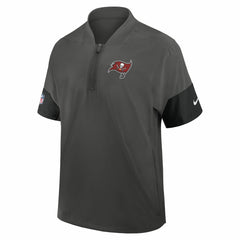 Tampa Bay Buccaneers Sideline Short Sleeve Quarter-Zip Dri-FIT Coach Jacket - Pewter - Nike