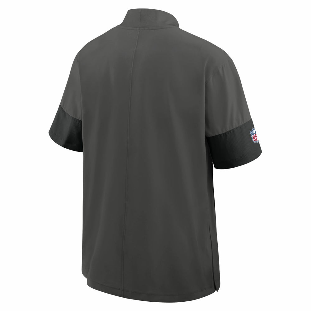 Tampa Bay Buccaneers Sideline Short Sleeve Quarter-Zip Dri-FIT Coach Jacket - Pewter - Nike