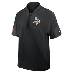 Minnesota Vikings Sideline Short Sleeve Quarter-Zip Dri-FIT Coach Jacket - Black - Nike