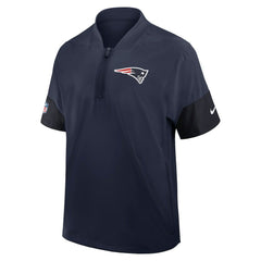 New England Patriots Sideline Short Sleeve Quarter-Zip Dri-FIT Coach Jacket - Navy - Nike