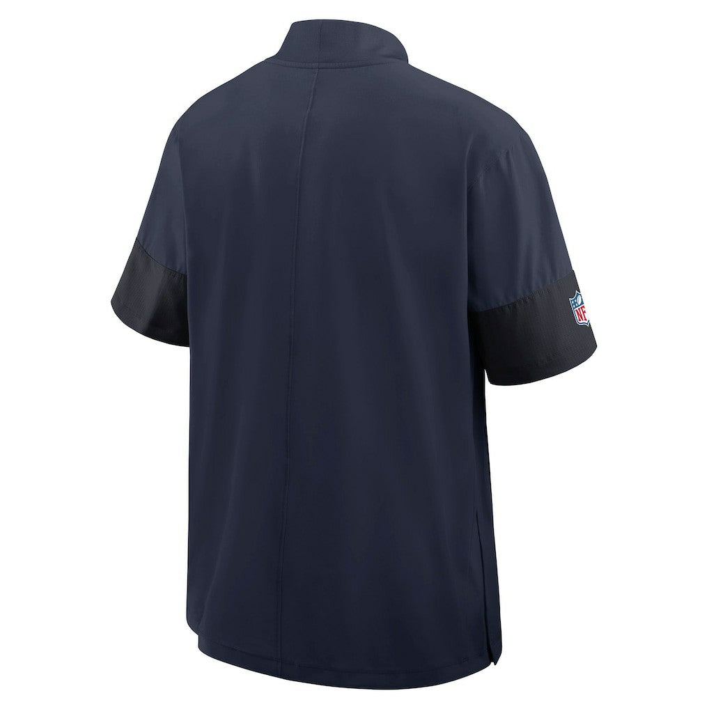 New England Patriots Sideline Short Sleeve Quarter-Zip Dri-FIT Coach Jacket - Navy - Nike