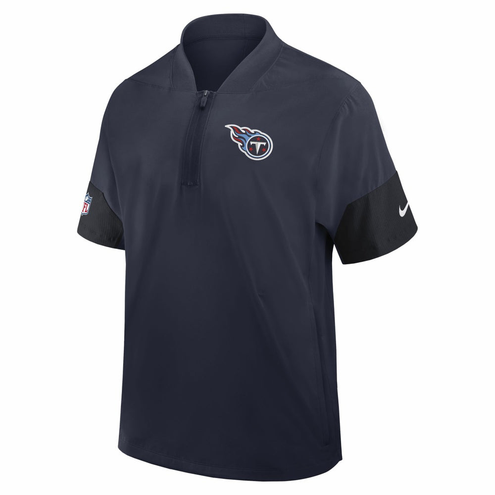 Tennessee Titans Sideline Short Sleeve Quarter-Zip Dri-FIT Coach Jacket - Navy - Nike