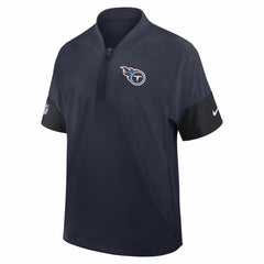 Tennessee Titans Sideline Short Sleeve Quarter-Zip Dri-FIT Coach Jacket - Navy - Nike