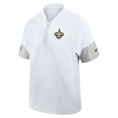 New Orleans Saints Sideline Short Sleeve Quarter-Zip Dri-FIT Coach Jacket - White - Nike