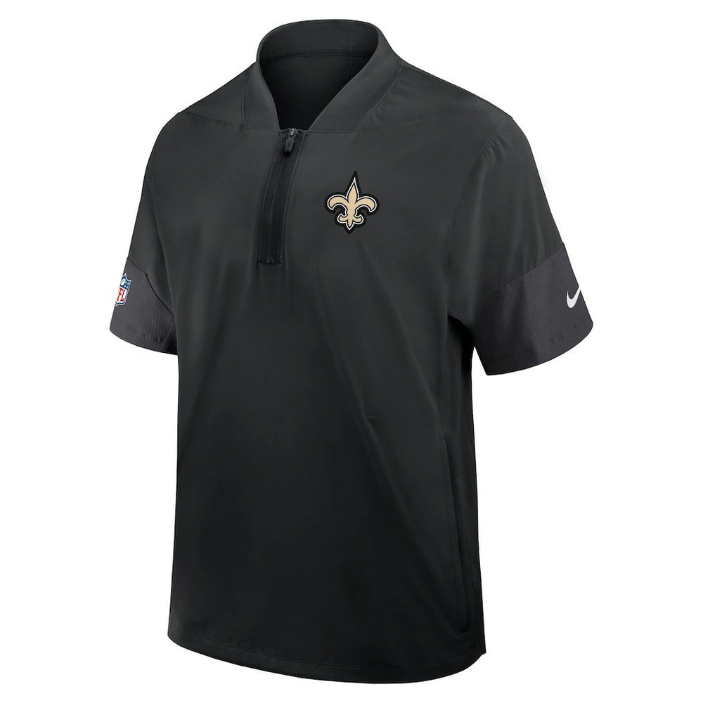 New Orleans Saints Sideline Short Sleeve Quarter-Zip Dri-FIT Coach Jacket - Black - Nike