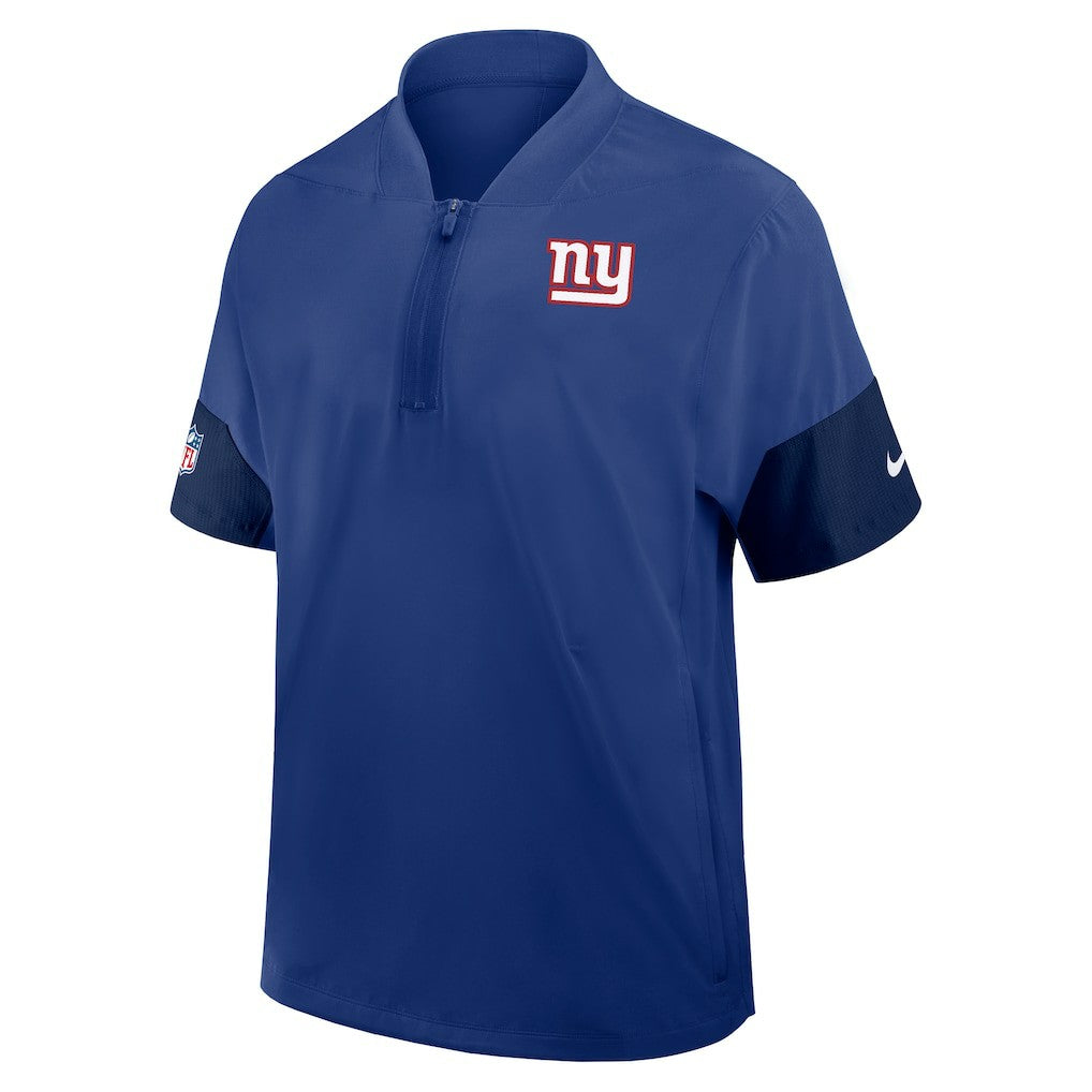 New York Giants Sideline Short Sleeve Quarter-Zip Dri-FIT Coach Jacket - Royal - Nike